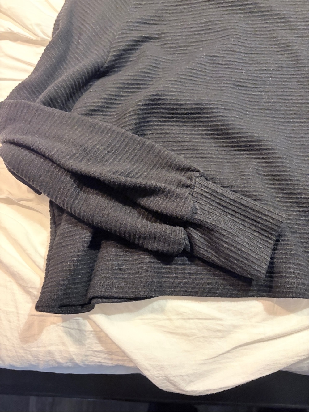 Black Ribbed Mock-Neck Sweater Top - Picture 2 of 3